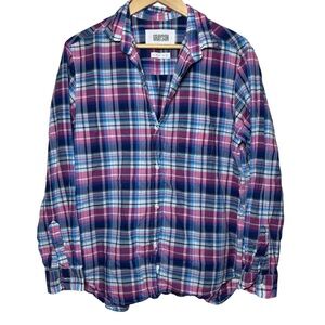 Grayson by Frank & Eileen Women's The Hero Top Size 5 Pink Blue Plaid Button Up
